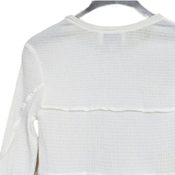 3.1 PHILLIP LIM White Crepe Silk Frill Peplum Top 2 - Picture 9 of 12